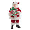 Kurt Adler Fabriche Christmas Figurine, Santa with Box of Donuts, 10.5in