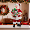 Kurt Adler Fabriche Christmas Figurine, Santa with Box of Donuts, 10.5in Kurt Adler Fabriche Christmas Figurine, Santa with Box of Donuts, 10.5in