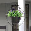 Panacea Outdoor Metal Hanging Planter with Ring, Black, 17in