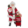 Kurt Adler Fabriche Christmas Figurines, Santa with Red Luggage, 10.5in (Set of 2)