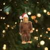 Kurt Adler Furry Bigfoot with Santa Hat Hanging Ornament, 5.5"