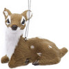 Kurt Adler Resin Ornaments for Christmas Tree, Plush Baby Deer, Assorted (Pack of 3)