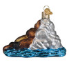 Old World Christmas Blown Glass Ornament for Christmas Tree, Otter with Pup