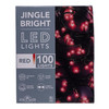 Kurt Adler Indoor/Outdoor Jingle Bright LED Light Set, 100 LED Lights on Green Wire, Red, 17ft