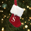 Kurt Adler Monogrammed “S” Miniature Christmas Stocking, 7"