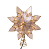 Kurt Adler 10-Light Capiz Star Tree Topper, 8-Point, Gold, 9.25"