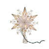 Kurt Adler 10-Light Brass-Plated 6-Point Capiz Star Tree Topper, Scroll Design, 9”