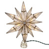 Kurt Adler 10-Light Brass Plated Capiz Star Treetopper with Center Gem, 12-Point, 10.25”