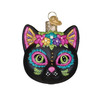 Old World Christmas Blown Glass Ornament for Christmas Tree, Dia De Los Muertos Cat