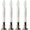 IMC Electric Candle with Warm White LED Bulb and Timer, Dark Pewter, 9", Pack of 4