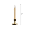 IMC Cape Cod B/O LED Window Candle w/ Timer, Wax Drip, Brass, 9", Pack of 4