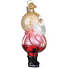 Old World Christmas Blown Glass Ornament for Christmas Tree, Santa in Suspenders