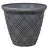 Garden Elements Trellis Decorative Lattice Round Planter, Grey, 14in