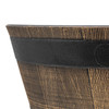 Garden Elements Timberline Barrel-Style Round Planter, Light Brown, 18in