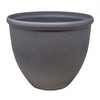 Garden Elements TerraStone Classic Smooth Round Planter, Greystone, 14in