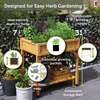 VegTrug Custom Herb Garden Cedar Wood Planter Box, Natural
