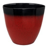 Garden Elements Silhouette Round Garden Planter, Red & Black, 15in