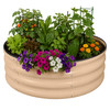 Garden Elements Metal Raised Garden Bed, Round, Beige
