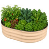 Garden Elements Metal Raised Garden Bed, Oval, Beige