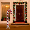 Kurt Adler Red and White Pre-Lit LED Tinsel Candy Cane Lawn Decoration
