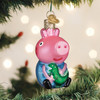 Old World Christmas Blown Glass Ornament for Christmas Tree, George Pig