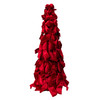 Kurt Adler Burgundy Bow Christmas Tree with Diamond Gemstones, 15.75"