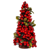 Kurt Adler Christmas Tabletop Figurine, Red Berry Tree, 11.8in