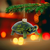 Kurt Adler Noble Gems Glass Land Turtle Ornament, 4in