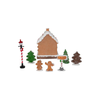 Kurt Adler 8-Piece LED Gingerbread Christmas Village Figurine Set