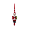 Kurt Adler Glass Tree Topper for Christmas Tree, Santa, Red, 12in