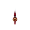 Kurt Adler Glass Tree Topper for Christmas Tree, Stripe, Red and Gold, 12in