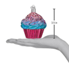 Old World Christmas Blown Glass Tree Ornament, Shimmering Pink Cupcake