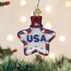 Old World Christmas Blown Glass Tree Ornament, USA Patriotic Star