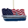 Kurt Adler U.S. Navy Aircraft Carrier with American Flag Ornament, 2.5in