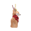 Kurt Adler Noble Gems Glass Ornament Collection, Deer w/ Candy Cane Antlers