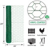 Garden Zone Poultry Netting 24" X 25' Steel Green Vinyl Coated