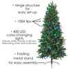 Holiday Wonderland Southern Spruce Artificial Christmas Tree, 400 LED Color Changing Lights, 1004 Tips, 7'