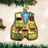 Old World Christmas Glass Blown Tree Ornament, Fishing Vest (With OWC Gift Box)