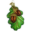 Old World Christmas Glass Blown Ornament, Oak Leaf w/ Acorns