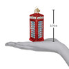 Old World Christmas Blown Glass Ornament for Christmas Tree, English Phone Booth
