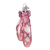 Old World Christmas Glass Blown Ornament, Ballet Toe Shoes, Pink, 4.25" (With OWC Gift Box)