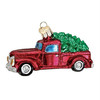 Old World Christmas Glass Blown Ornament for Christmas Tree, Truck with Tree