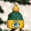 Old World Christmas Blown Glass Ornament Series, Green Bay Packers Beanie