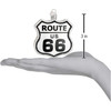 Old World Christmas Glass Blown Ornament for Christmas Tree, Historic Route Sign