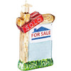 Old World Christmas Glass Blown Ornament for Christmas Tree, Realty Sign