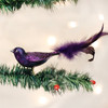 Old World Christmas Glass Blown Clip On Ornament for Christmas Tree, Purple Martin