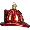Old World Christmas Glass Blown Ornament for Christmas Tree, Fireman's Helmet