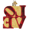 Old World Christmas Glass Blown Christmas Ornament, Love (With OWC Gift Box)