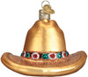 Old World Christmas Glass Blown Ornament for Christmas Tree, Cowboy Hat