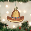 Old World Christmas Glass Blown Ornament for Christmas Tree, Cowboy Hat